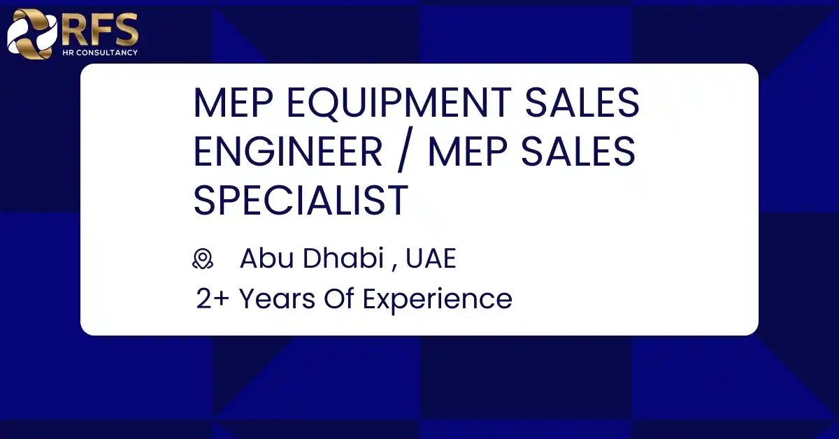 MEP Equipment Sales Engineer / MEP Sales Specialist