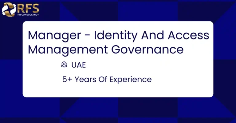 Manager - Identity and Access Management Governance