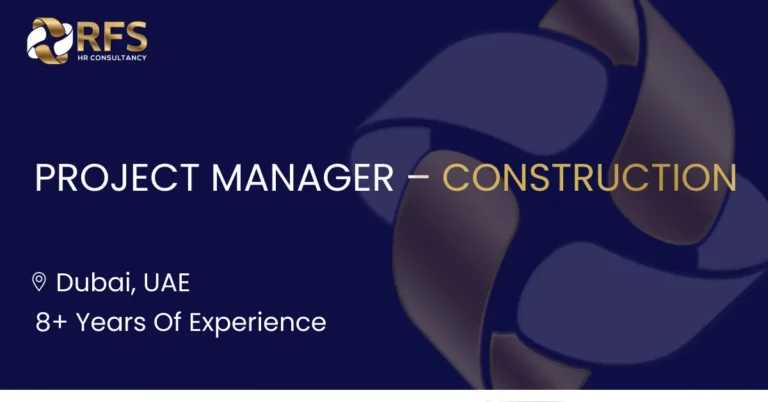 Project Manager – Construction 9 Position: Project Manager – Construction